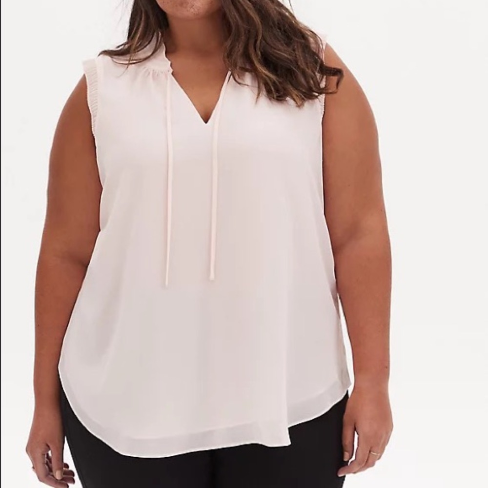 Blush Chiffon Pleated Tank from Torrid, Size 2 NWOT